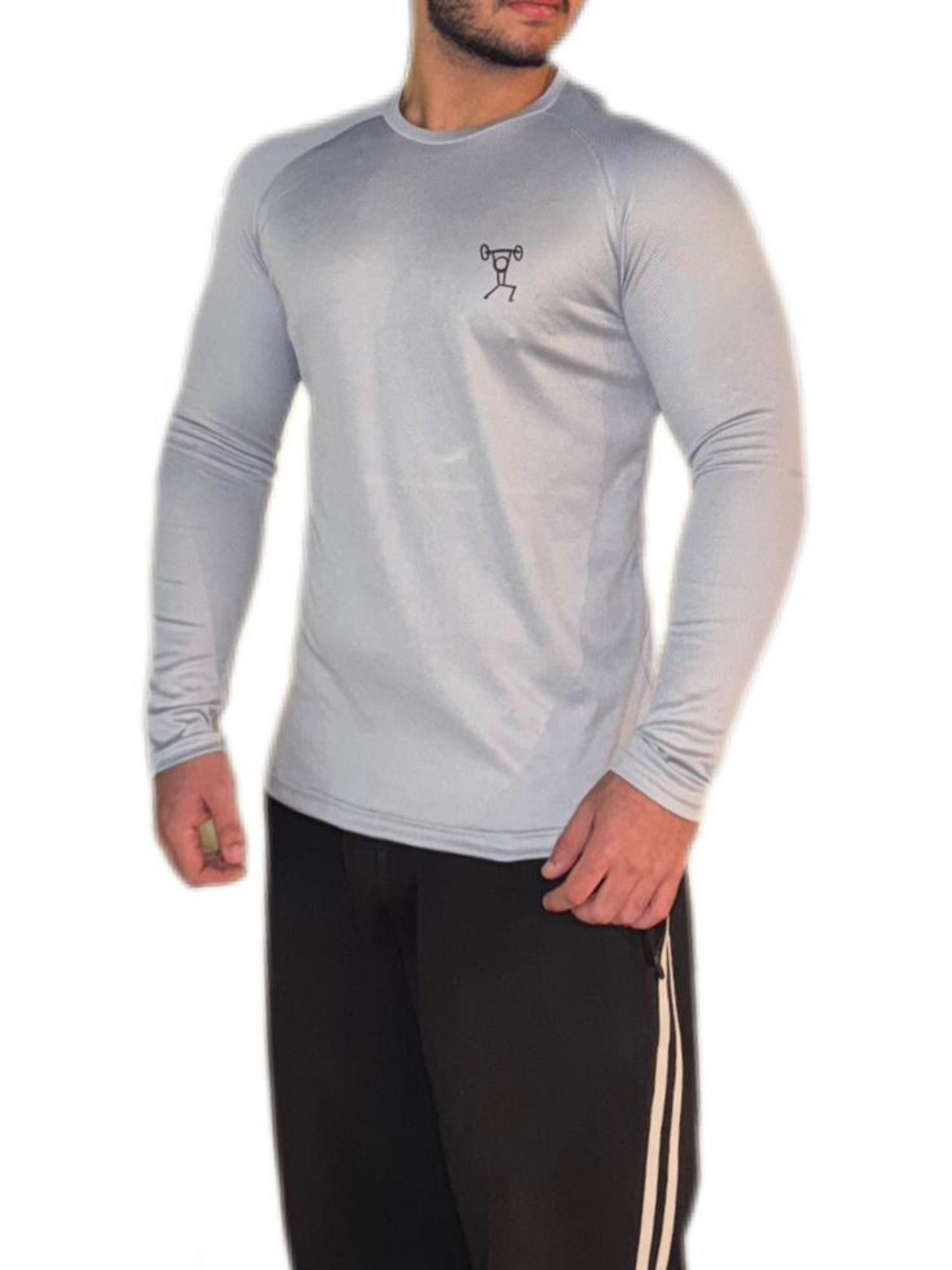 Baby Blue Slim Fit T-Shirt , Long Sleeve for Training & Fitness