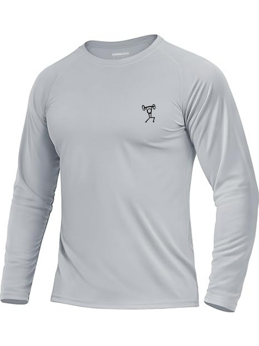 Baby Blue Slim Fit T-Shirt , Long Sleeve for Training & Fitness