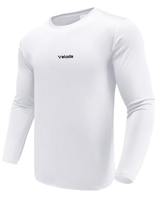 White Slim Fit T-Shirt , Long Sleeve for Training & Fitness