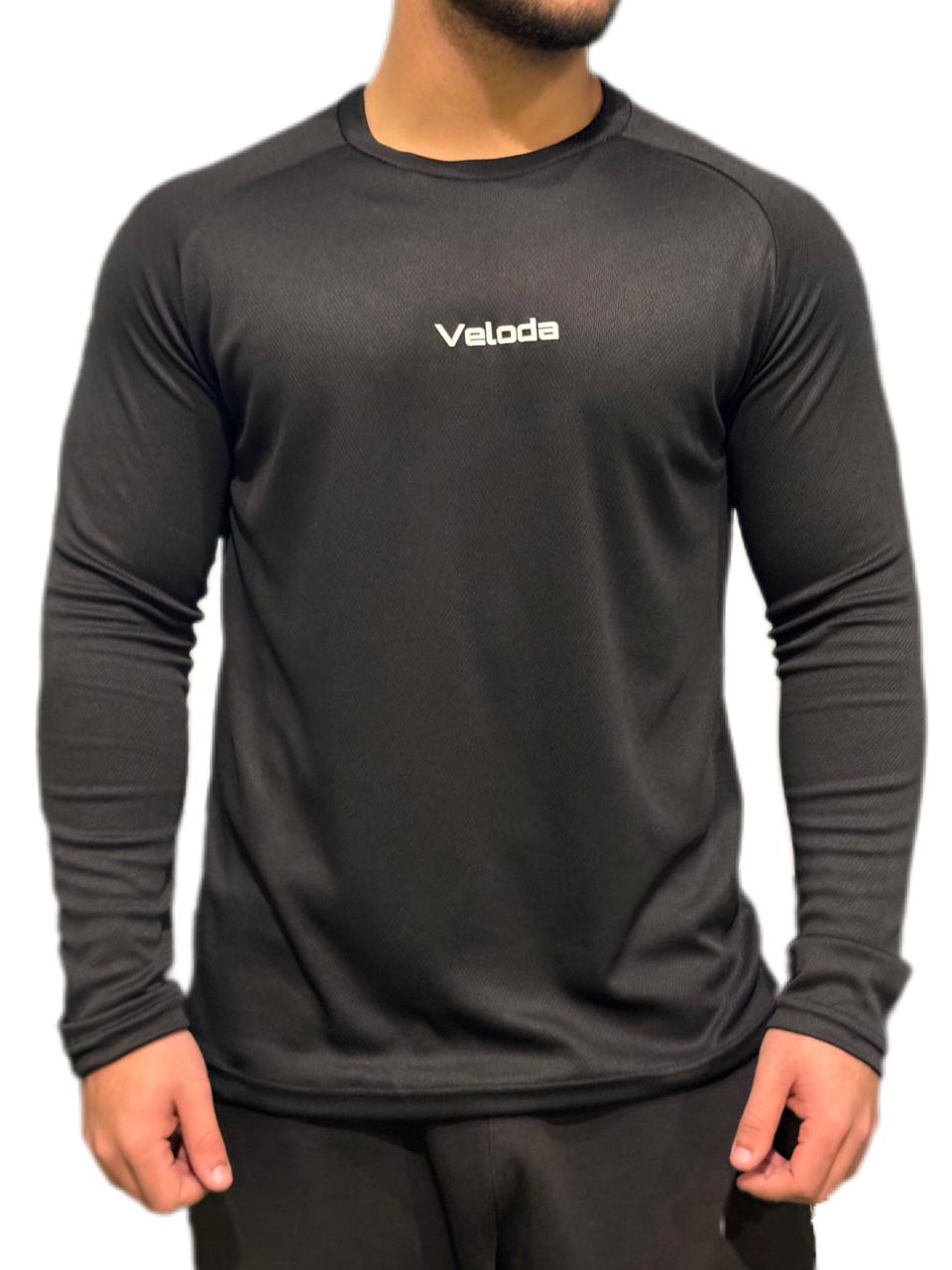 Black Slim Fit T-Shirt , Long Sleeve for Training & Fitness